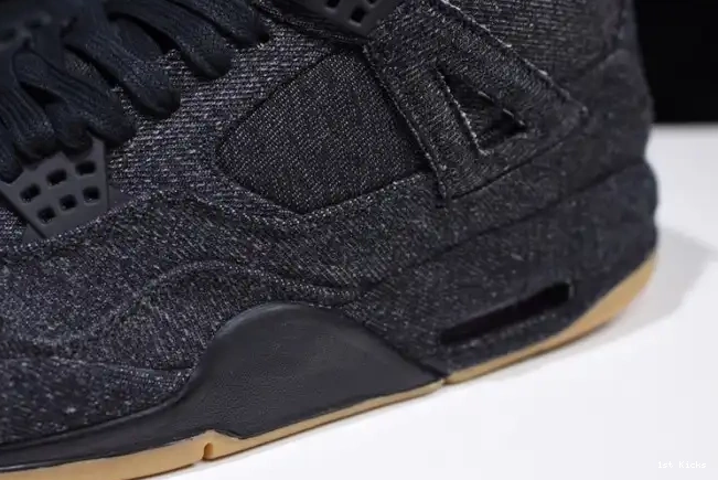 1st Kicks Shoes Air 4 Jordan Levi's x 'black' AO2571-001 0606